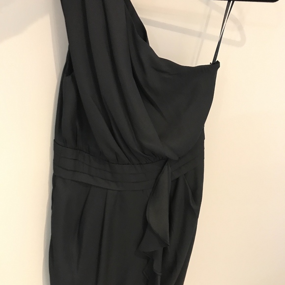 bcbg black one shoulder dress